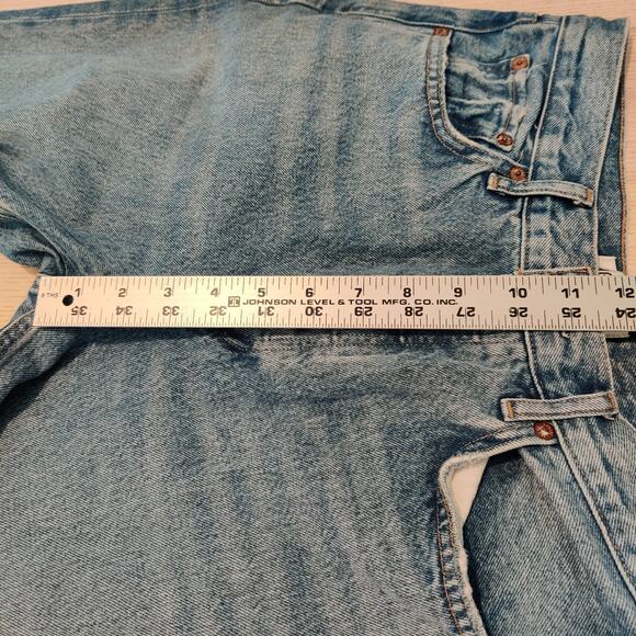 Agolde Riley Crop Jeans Womens 28 High Rise Button Fly Distressed Comfy Casual - Picture 15 of 16